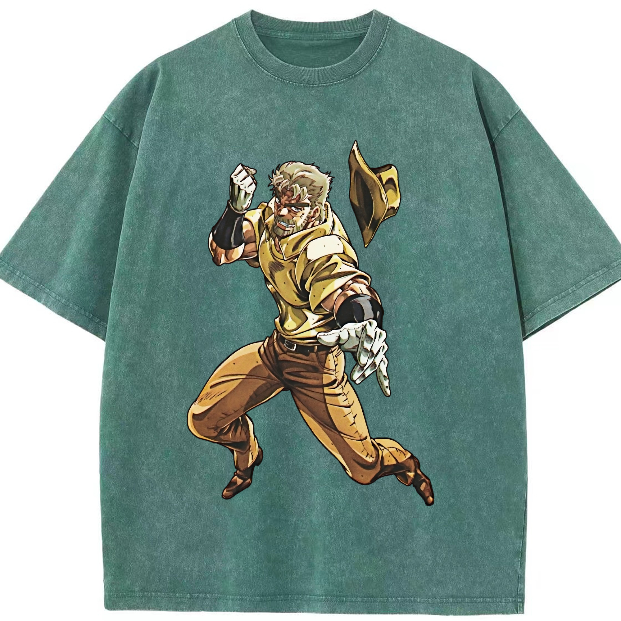 （画像用） ジョジョの奇妙な冒険 ジョセフ?ジョースター JoJo's Bizarre Adventure Joseph Joestar 綿100% ヴィンテージ風 半袖Tシャツ（フロントプリント）
